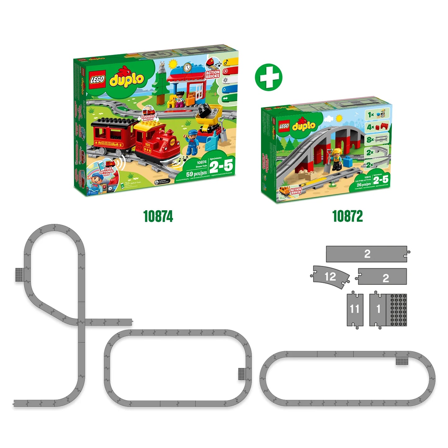 Treinbrug en rails-LEGO Duplo
