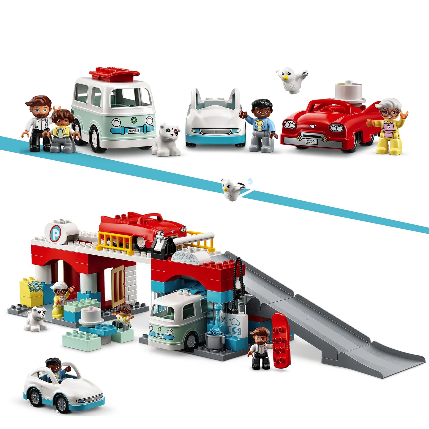 Parking garage and car wash - LEGO Duplo