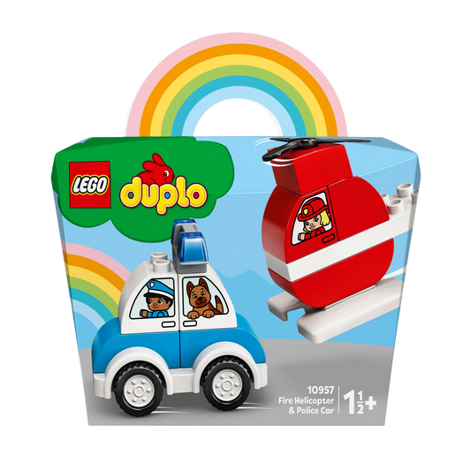 Brandweerhelikopter en Politiewagen-LEGO Duplo