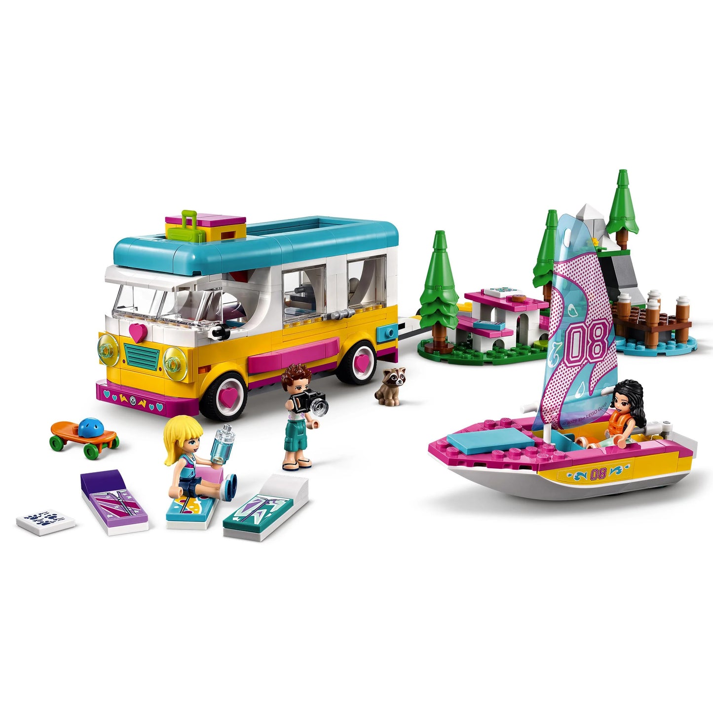 Boscamper en zeilboot-LEGO Friends