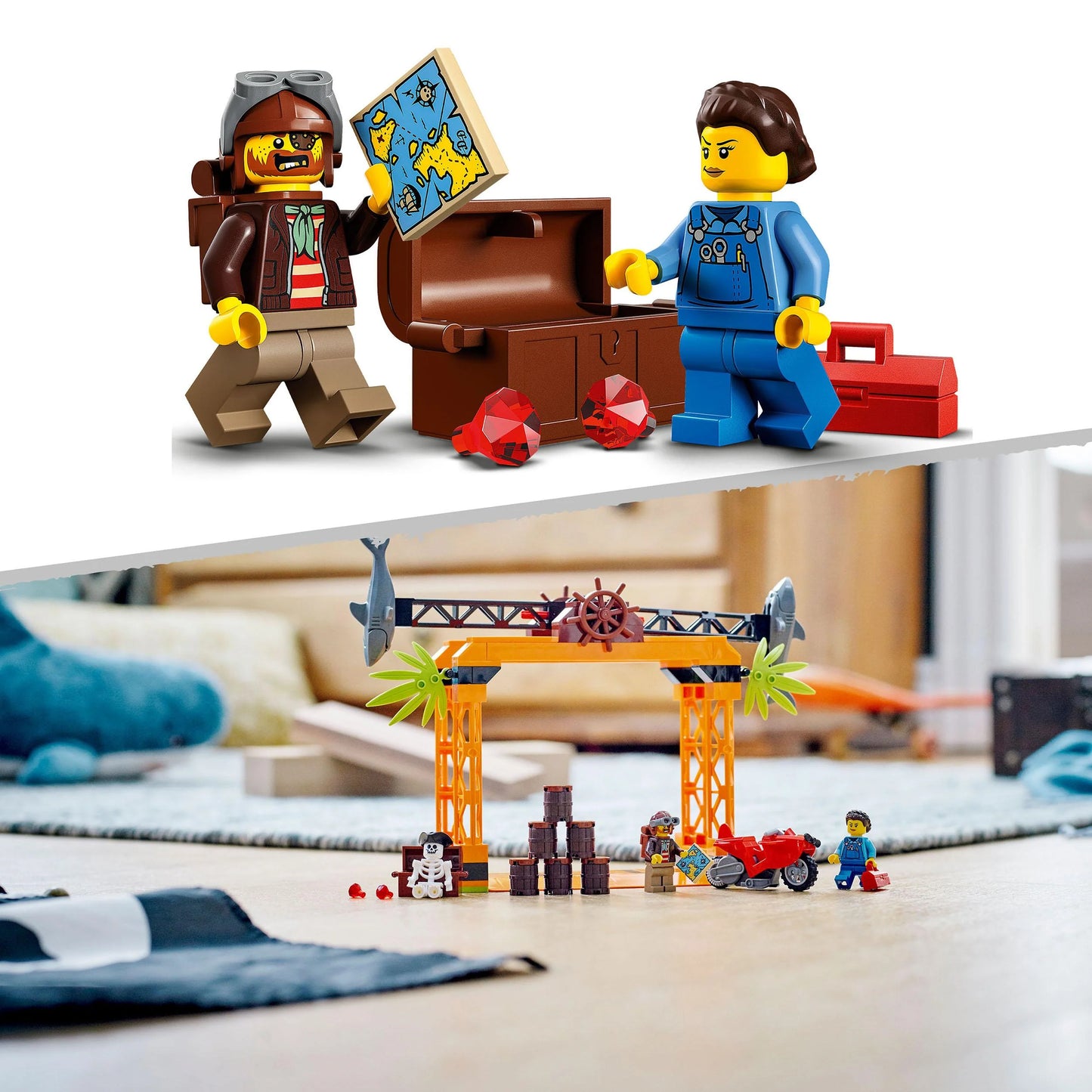 De haaiaanval stuntuitdaging-LEGO City