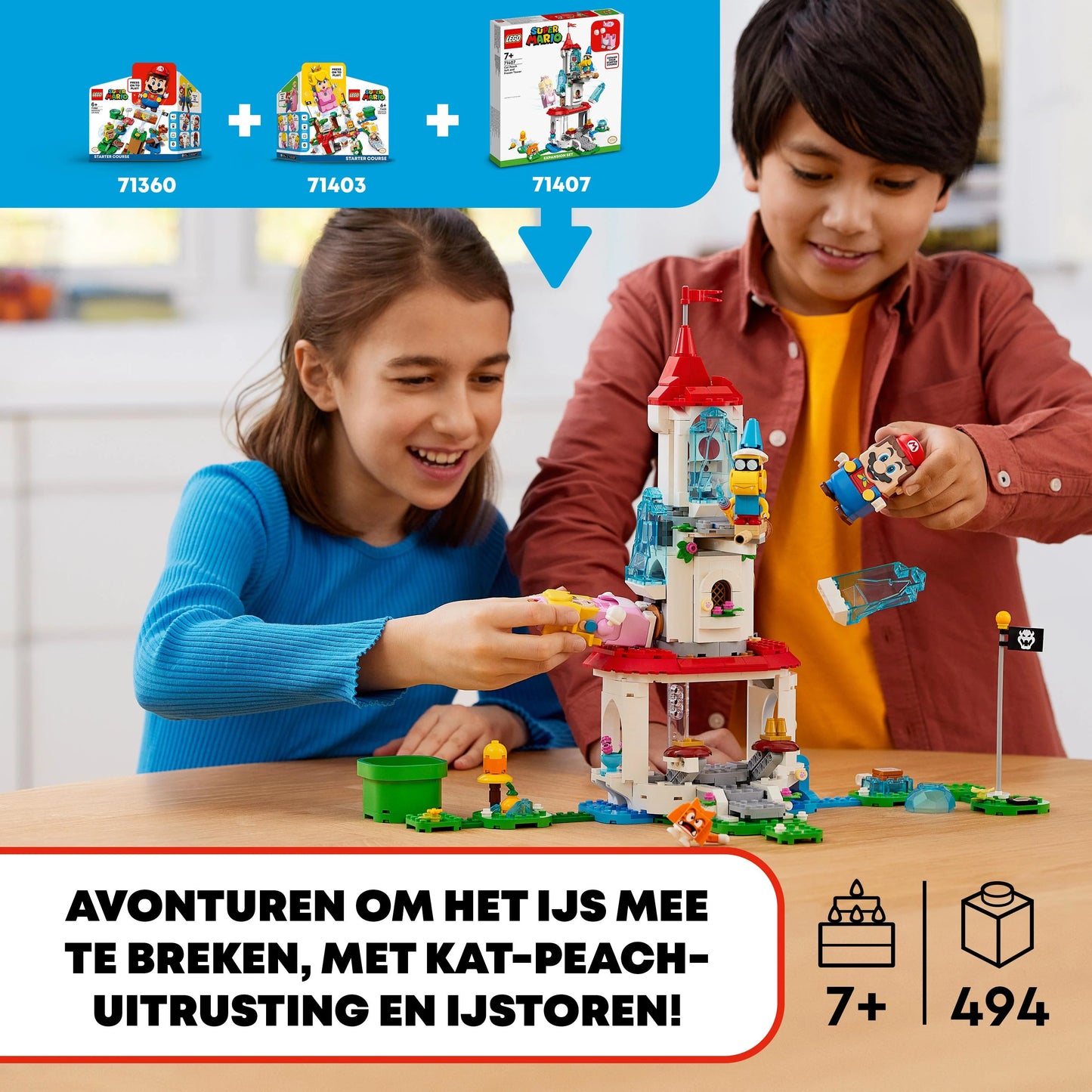 Uitbreidingsset: Kat Peach uitrusting en IJstoren-LEGO Super Mario