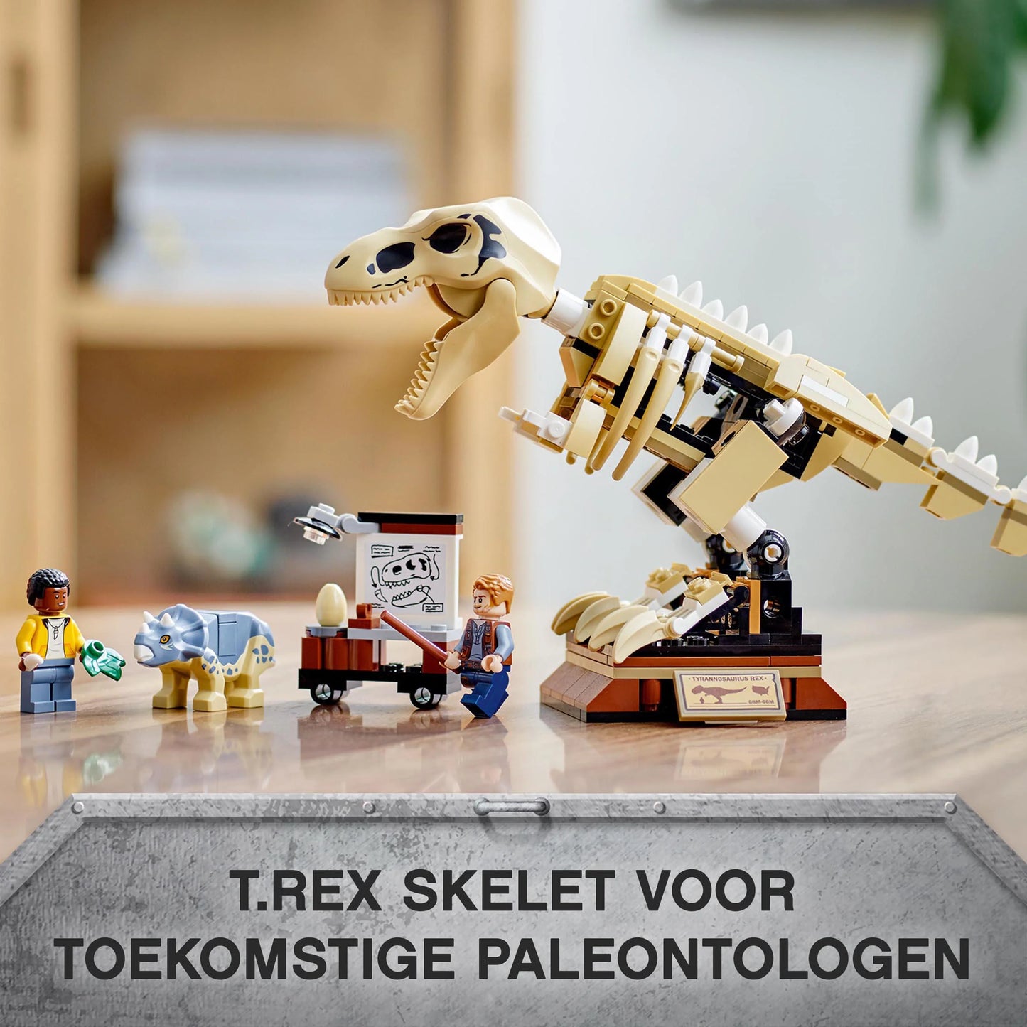 Tentoonstelling Dinosaurusfossiel van T.Rex-LEGO Jurassic